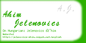 ahim jelenovics business card
